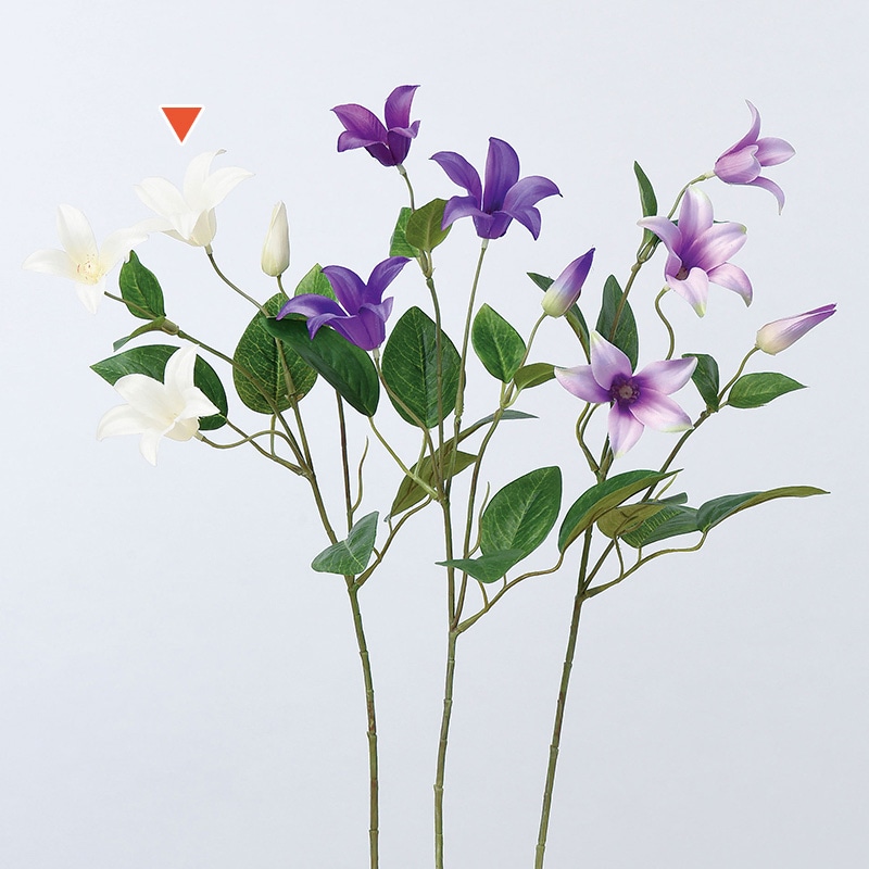 アスカ商会 造花 A-33248クレマチス #001　ホワイト 1本（ご注文単位1本）【直送品】