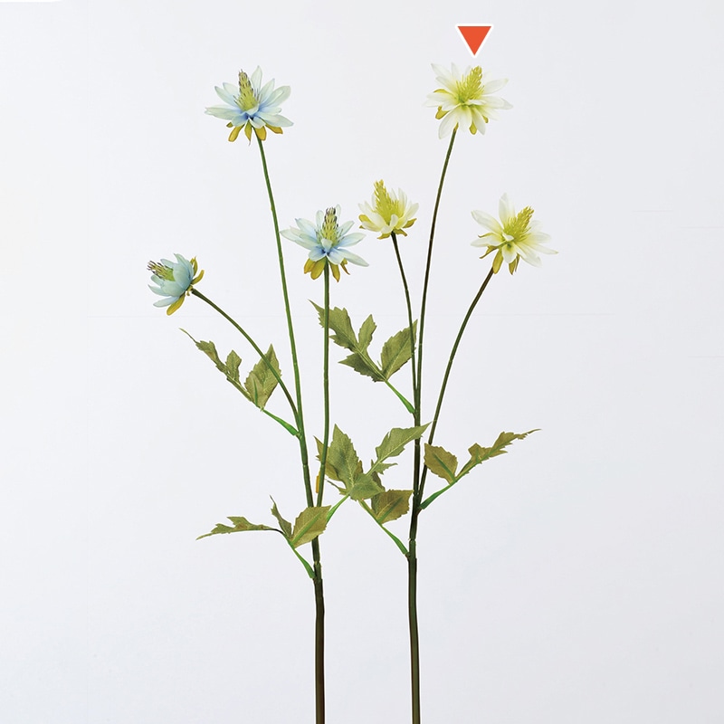 アスカ商会 造花 A-33321　ミニダリア×3 #053A　クリームグリーン 1本（ご注文単位1本）【直送品】