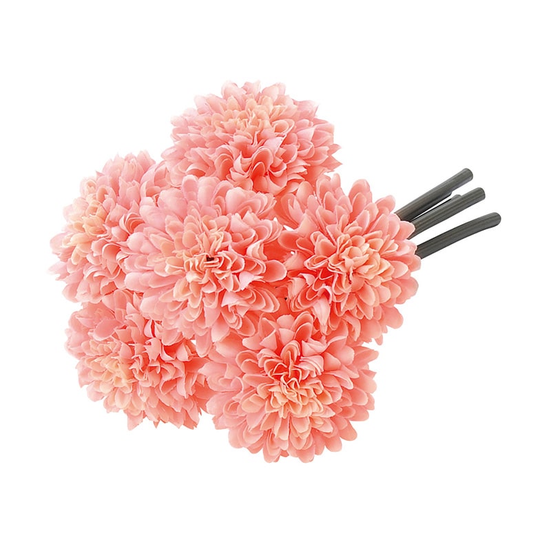 アスカ商会 造花 A-33164 ポンポンマムバンチ #013A コ-ラル 1束(ご注文単位1束)【直送品】