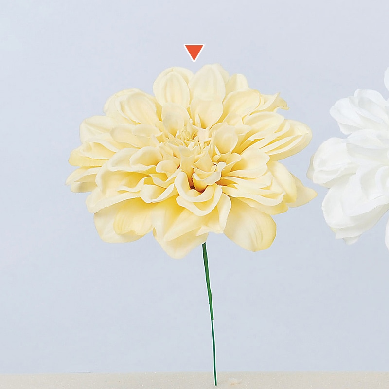 アスカ商会 造花 A-33339　ダリアピック #020　ソフトイエロ- 1本（ご注文単位1本）【直送品】