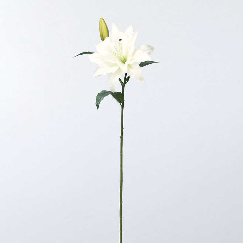 アスカ商会 造花 A-33357カサブランカ #001　ホワイト 1本（ご注文単位1本）【直送品】