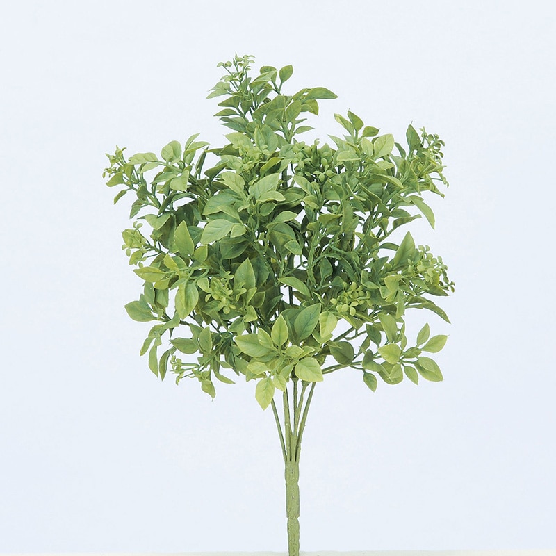 アスカ商会 造花・グリーン A-42985　ミックスリーフブッシュ #051A　グリ-ン 1本（ご注文単位1本）【直送品】