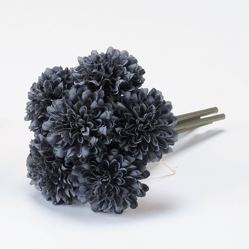 アスカ商会 造花 A-33164　ポンポンマムバンチ #063D　ダークグレイ 1束（ご注文単位1束）【直送品】