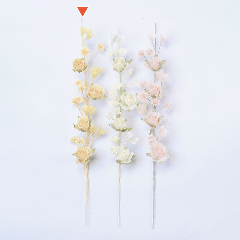 アスカ商会 造花 A-33448　ローズガーランド #008A　ソフトベージュ 1本（ご注文単位1本）【直送品】