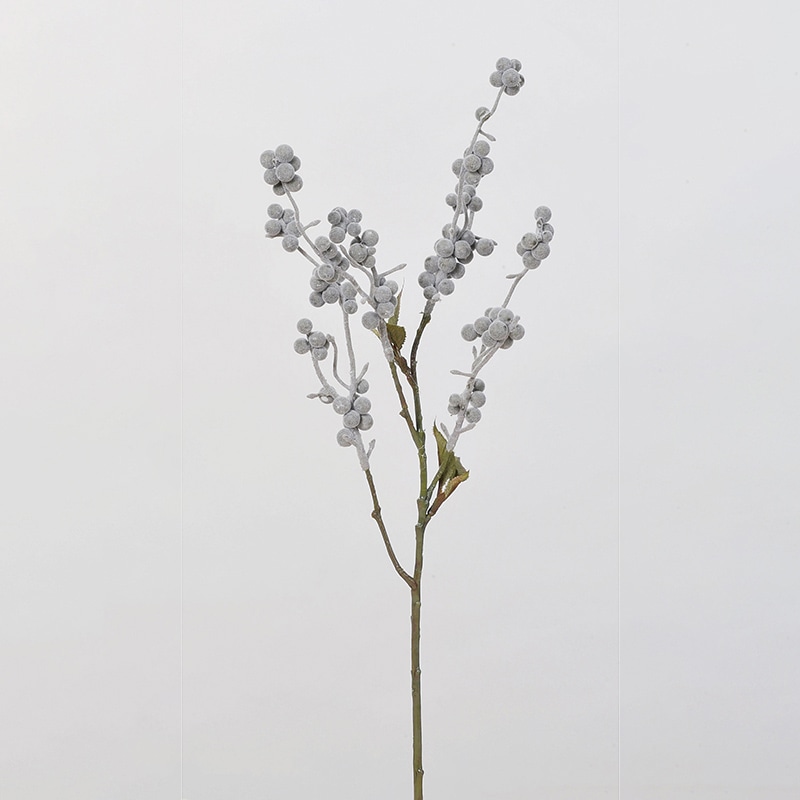 アスカ商会 造花・グリーン A-47792　ベリースプレー #063F　フロストグレイ 1本（ご注文単位1本）【直送品】