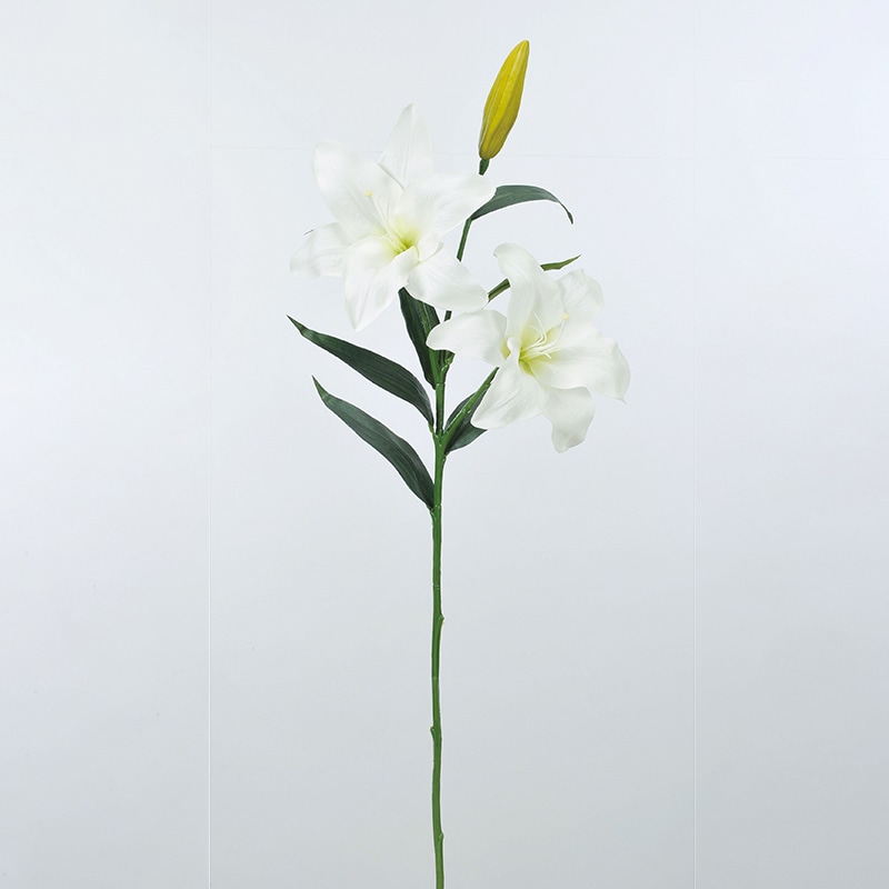 アスカ商会 造花 A-33558カサブランカ #001　ホワイト 1本（ご注文単位1本）【直送品】