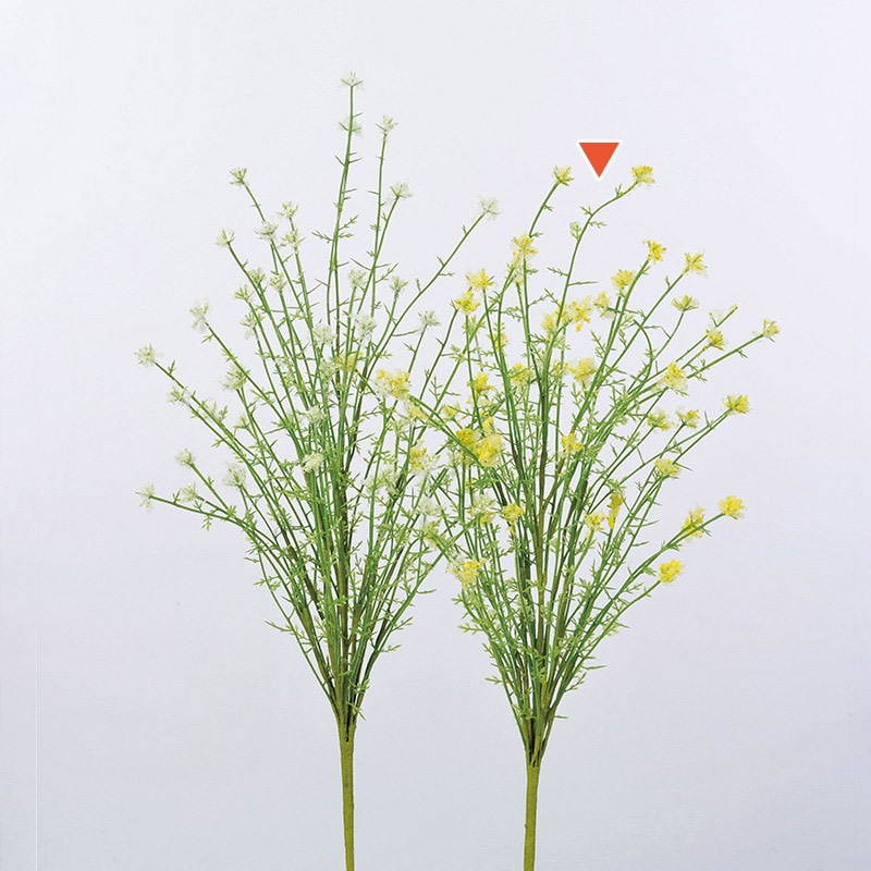 アスカ商会 造花 A-33588 ミニフラワーブッシュ #020 ソフトイエロ- 1本(ご注文単位1本)【直送品】