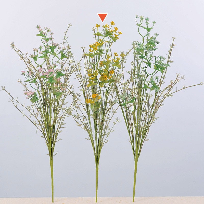 アスカ商会 造花・グリーン A-43093　グラスブッシュ #010　イエロ- 1本（ご注文単位1本）【直送品】