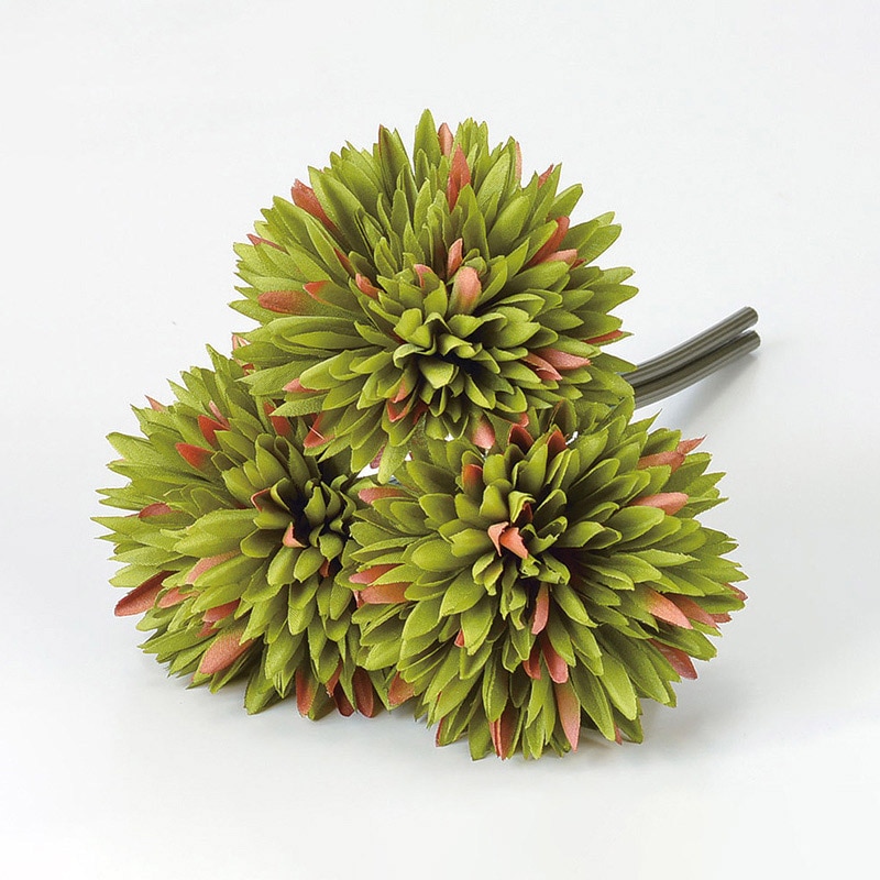 アスカ商会 造花 A-33613 スパイダーマムバンチ #051G グリ-ンレッド 1束(ご注文単位1束)【直送品】