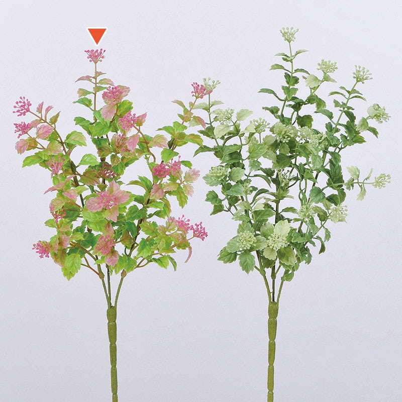 アスカ商会 造花・グリーン A-43208　ボックスウッドブッシュ #051P　グリ-ンピンク 1本（ご注文単位1本）【直送品】