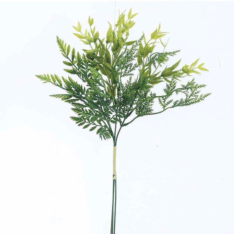 アスカ商会 造花・グリーン A-43213 ミックスリーフバンチ #053B ライトイエローグリーン 1束(ご注文単位1束)【直送品】