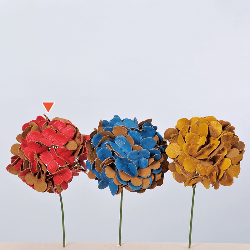 アスカ商会 造花 A-39665　ハイドランジアピック #002　レッド 1本（ご注文単位1本）【直送品】