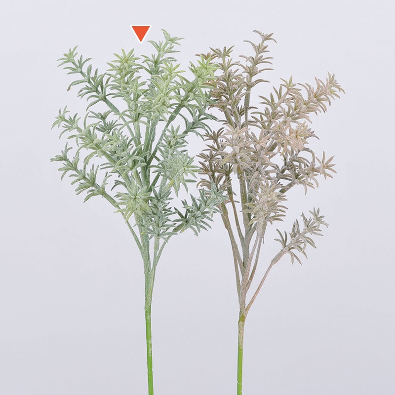 アスカ商会 造花・グリーン A-43187　ローズマリーピック #052F　フロストグリ-ンブラウン 1本（ご注文単位1本）【直送品】
