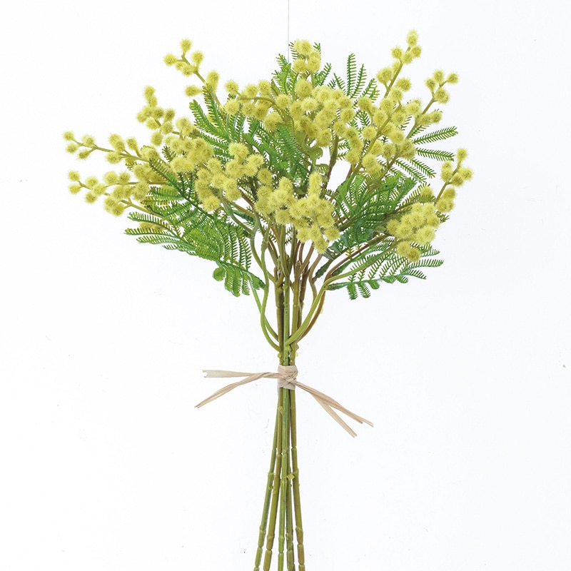 アスカ商会 造花 A-33674　ミモザバンチ #010G　イエロ-グリ-ン 1束（ご注文単位1束）【直送品】