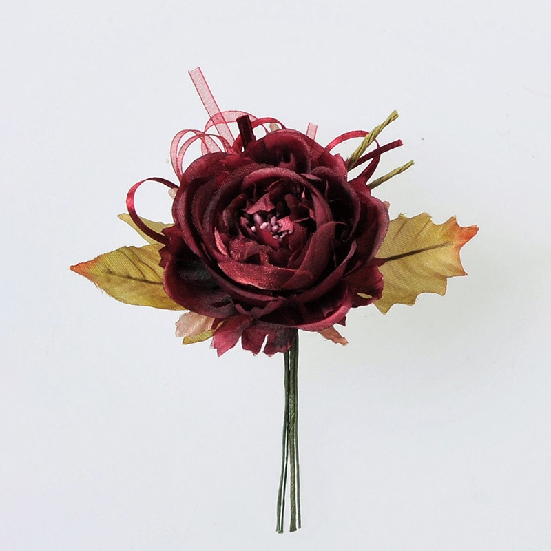 アスカ商会 造花 A-33630 ピオニーブーケ #015A ワイン 1束(ご注文単位1束)【直送品】