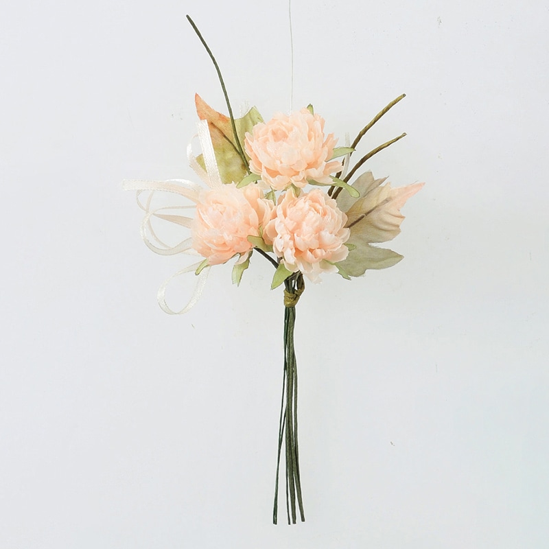 アスカ商会 造花 A-33633　ミニダリアブーケ #004A　アプリコット 1束（ご注文単位1束）【直送品】