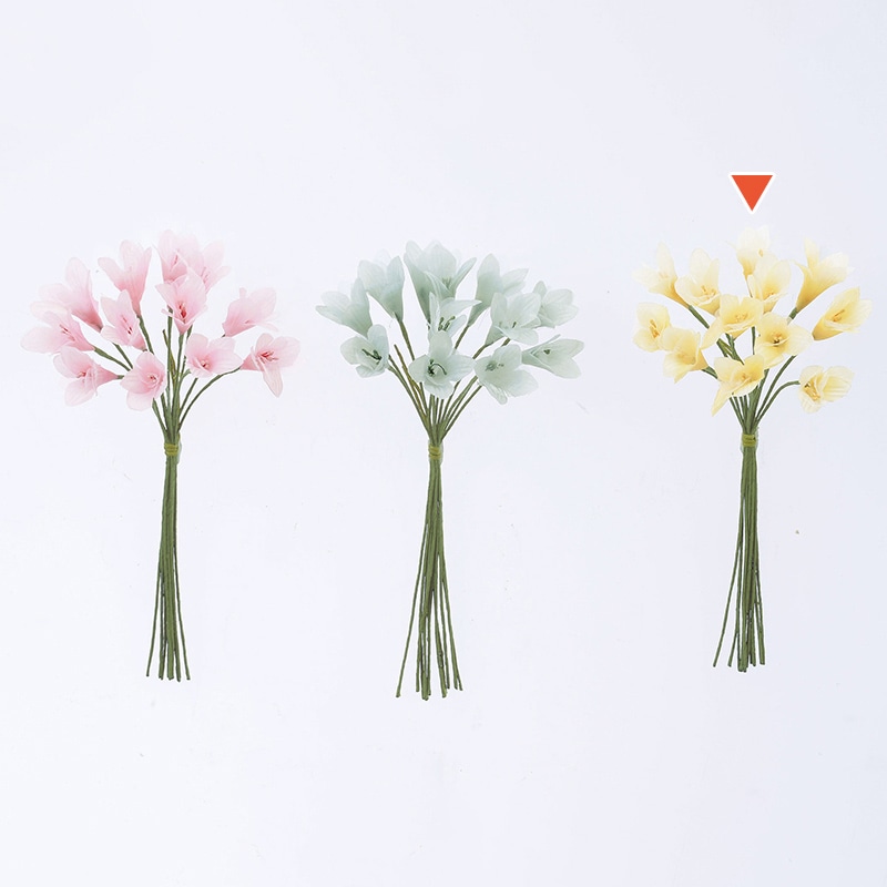 アスカ商会 造花 A-33636　フラワーヘッドバンチ #020　ソフトイエロ- 1束（ご注文単位1束）【直送品】