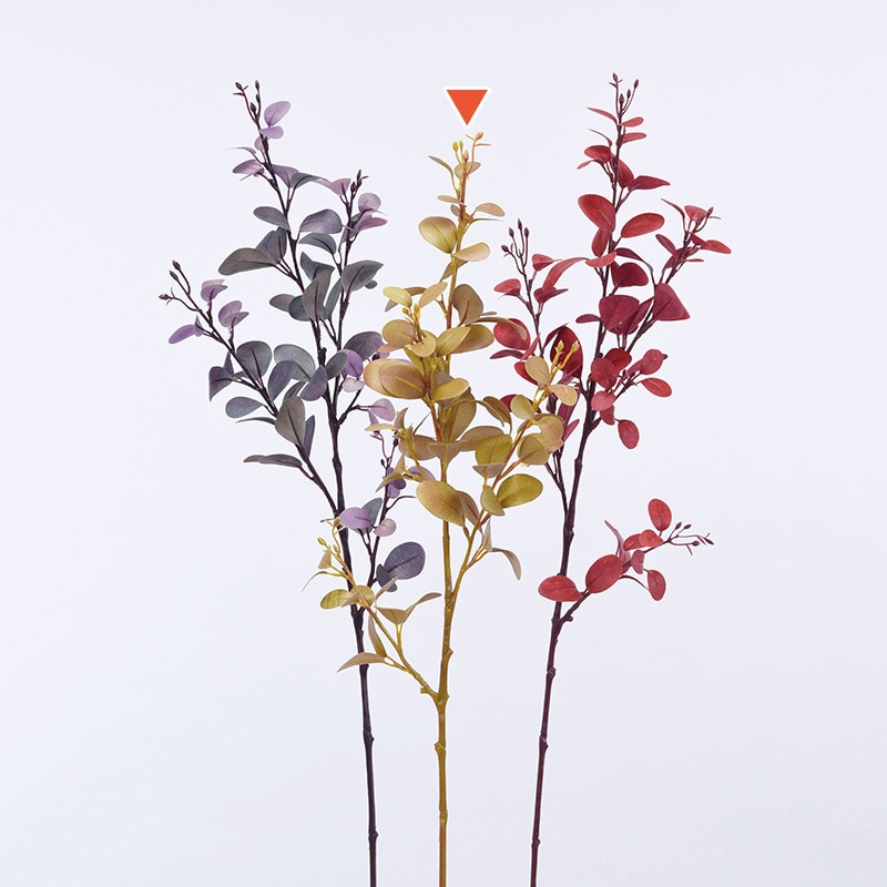 アスカ商会 造花・グリーン A-43277　ユーカリ #010B　イエロ-ブラウン 1本（ご注文単位1本）【直送品】