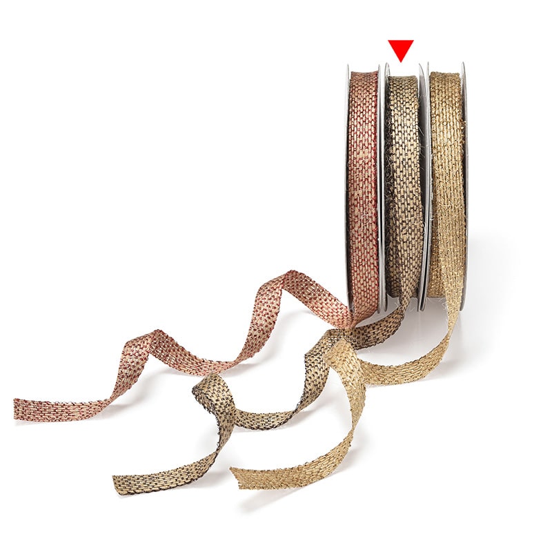 アスカ商会 ディスプレイ用品 A-16880 ジュートメタリックリボン #028 ブラウン 1巻(ご注文単位1巻)【直送品】