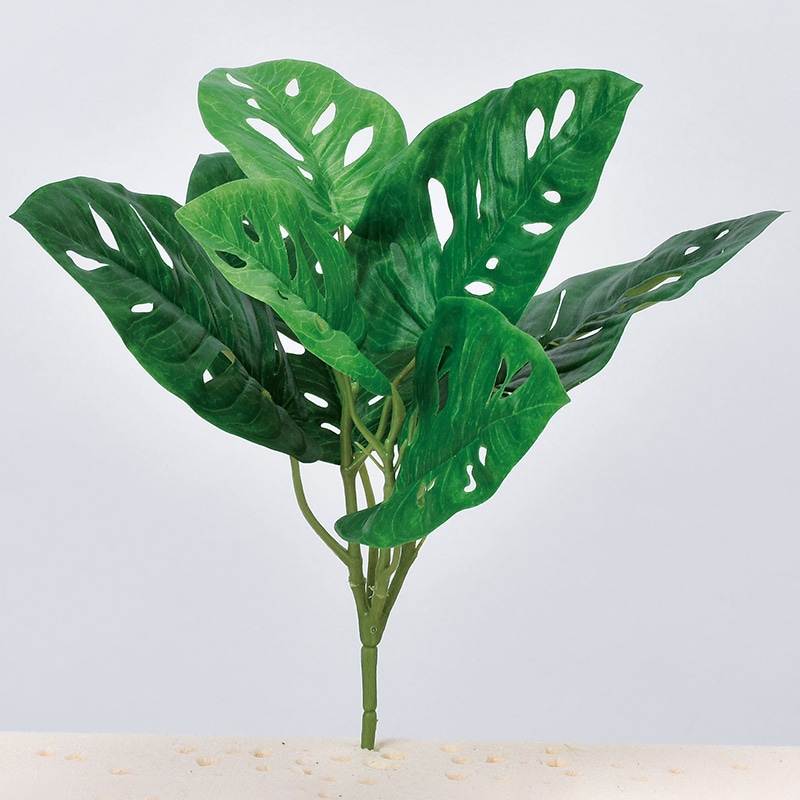 アスカ商会 造花・グリーン A-43357 モンステラブッシュ #051A グリ-ン 1本(ご注文単位1本)【直送品】