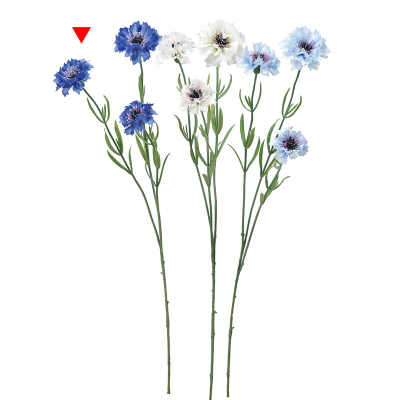 アスカ商会 造花 A-33907　コーンフラワー×3 #009　ブル- 1本（ご注文単位1本）【直送品】