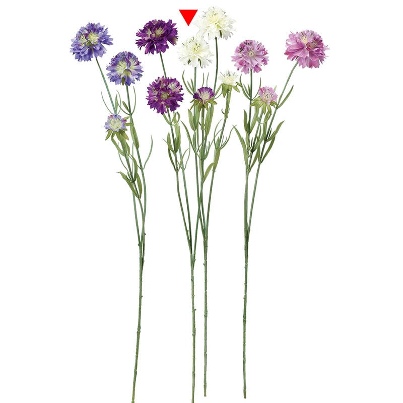アスカ商会 造花 A-33908　スカビオサ×3 #011　クリ-ムホワイト 1本（ご注文単位1本）【直送品】