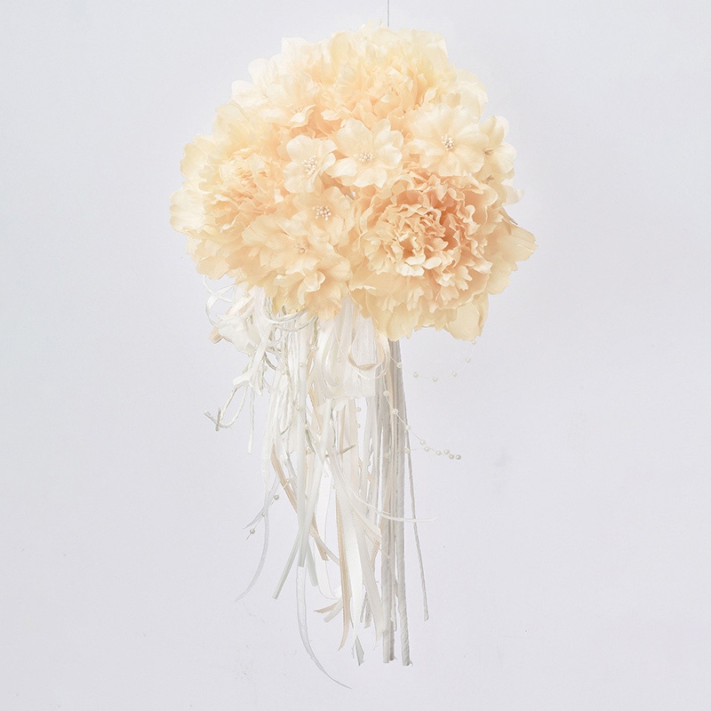 アスカ商会 造花 A-33864　ミックスフラワーブーケ #027　シャンペン 1束（ご注文単位1束）【直送品】