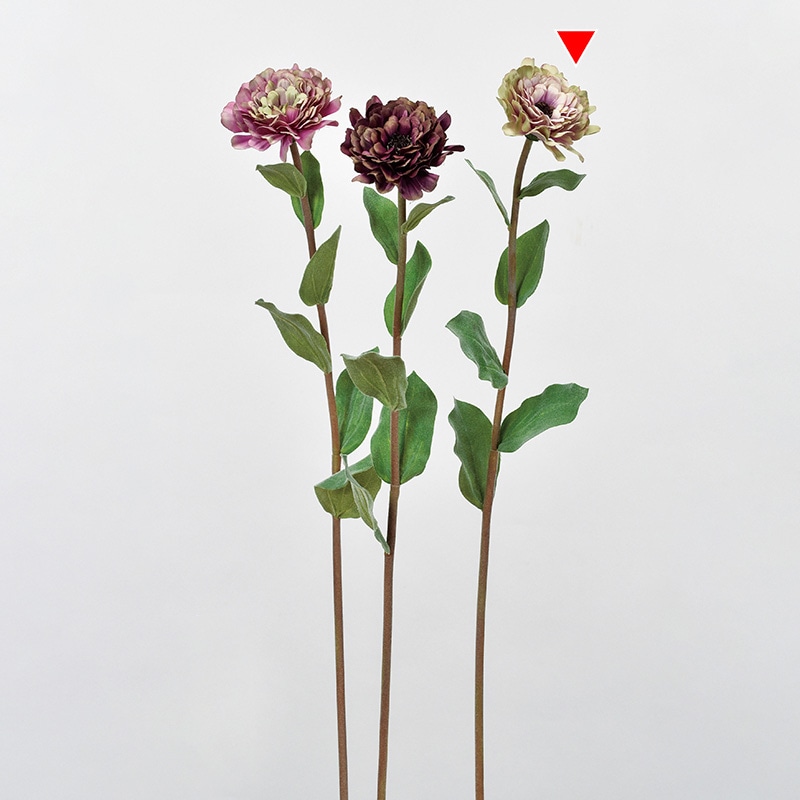 アスカ商会 造花 A-33902　ジニア #053P　グリーンパープル 1本（ご注文単位1本）【直送品】