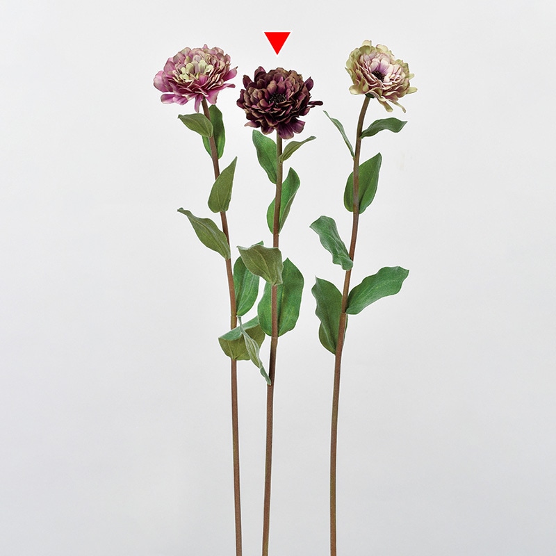 アスカ商会 造花 A-33902　ジニア #007D　ダ-クパ-プル 1本（ご注文単位1本）【直送品】