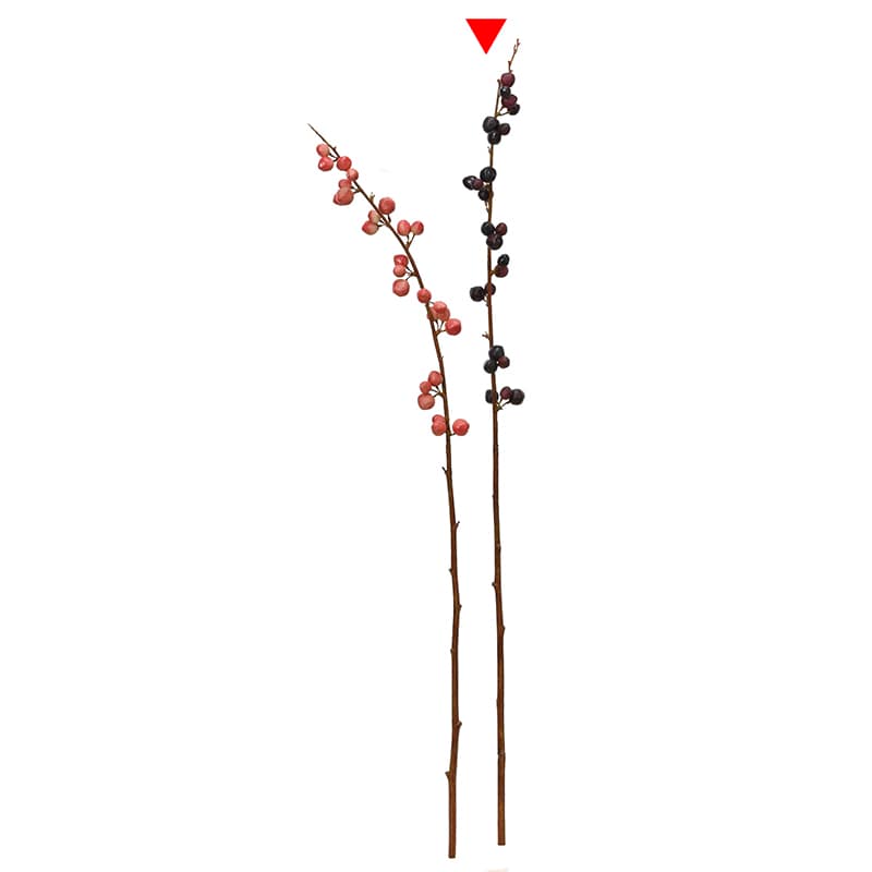 アスカ商会 造花・グリーン A-47879　ベリースプレー #100　ブラック 1本（ご注文単位1本）【直送品】