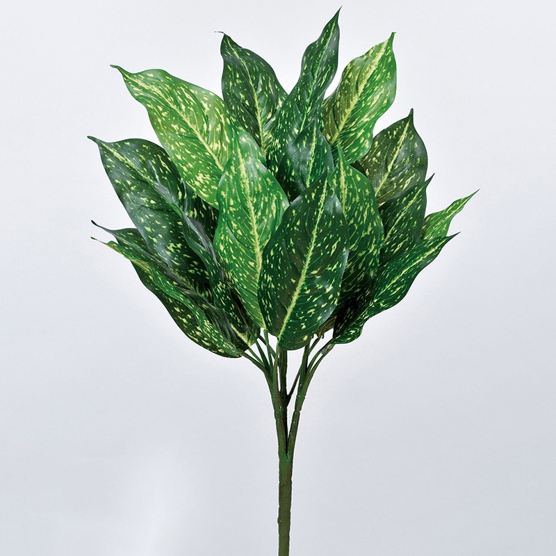 アスカ商会 造花・グリーン A-43422 ディフェンバキアブッシュ #053A クリームグリーン 1本(ご注文単位1本)【直送品】
