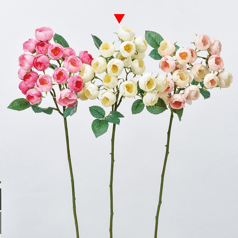 アスカ商会 造花 A-33914 ローズ×18 #011 クリ-ムホワイト 1本(ご注文単位1本)【直送品】