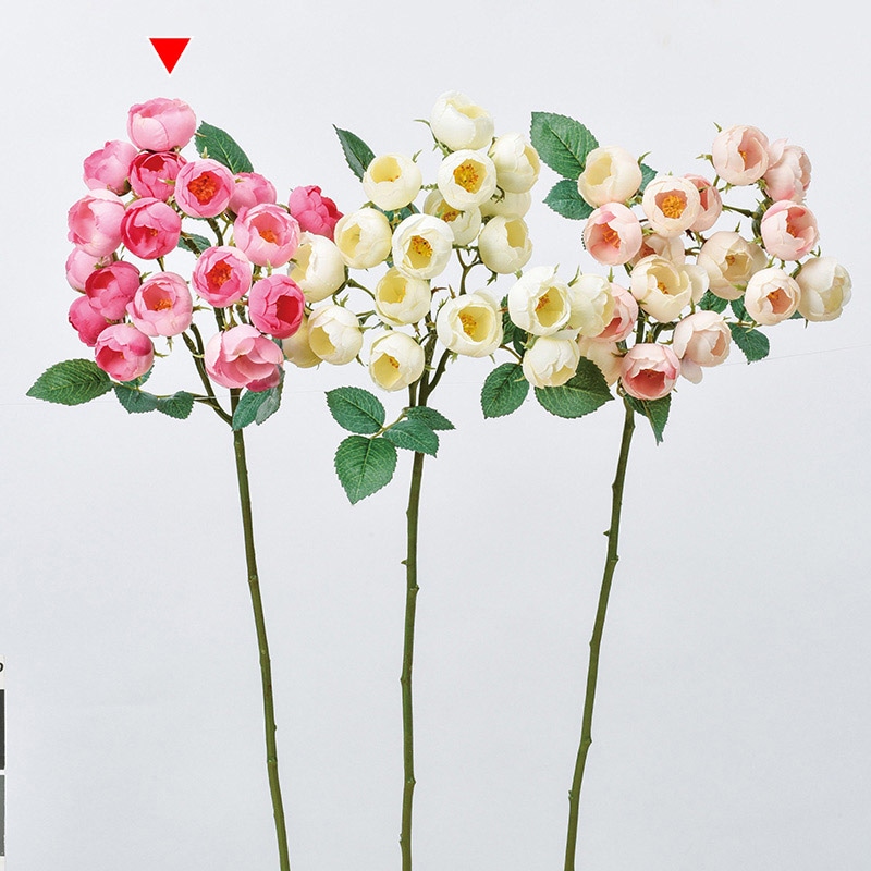 アスカ商会 造花 A-33914 ローズ×18 #003 ピンク 1本(ご注文単位1本)【直送品】