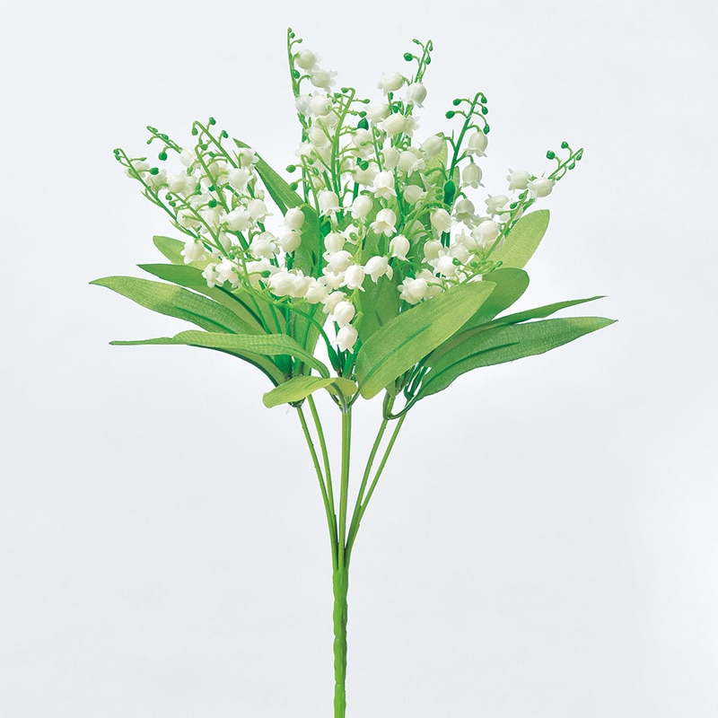 アスカ商会 造花 A-33963　スズランブッシュ #011　クリ-ムホワイト 1本（ご注文単位1本）【直送品】