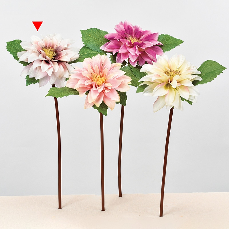 アスカ商会 造花 A-33996 ダリア #001E ホワイトエッグプラント 1本(ご注文単位1本)【直送品】