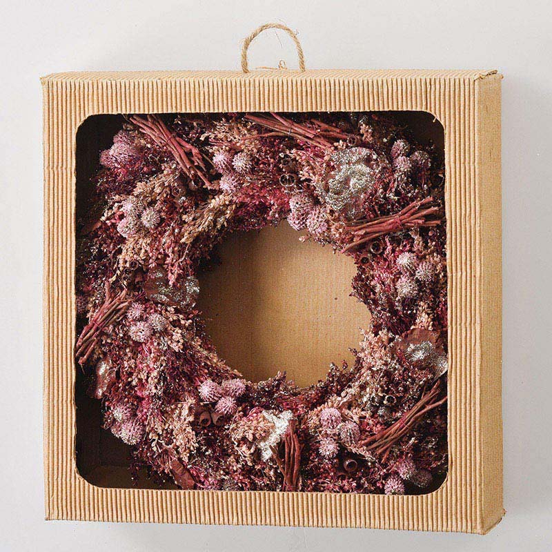 アスカ商会 ドライフラワー A-50987 グリッターガーデンリース #005 ロ-ズ 1個(ご注文単位1個)【直送品】