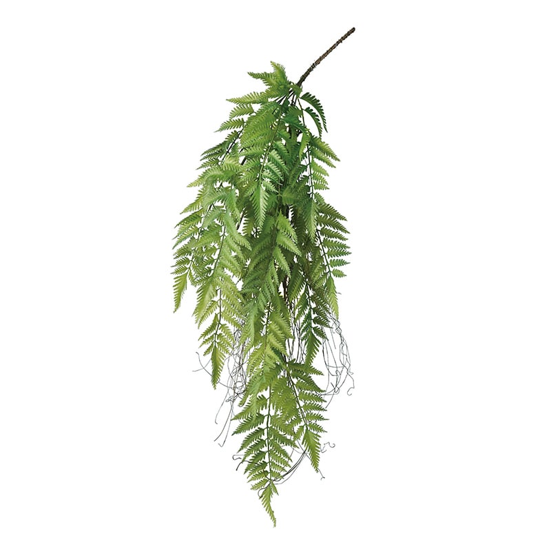 アスカ商会 造花・グリーン A-43489レザーファーンハンギングB #051A　グリ-ン 1本（ご注文単位1本）【直送品】