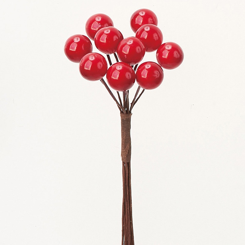 アスカ商会 造花・グリーン A-47886　ベリーピック #002　レッド 1袋（ご注文単位1袋）【直送品】