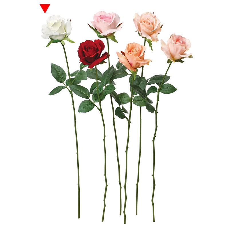 アスカ商会 造花 A-34056 アリスローズ #001 ホワイト 1本(ご注文単位1本)【直送品】