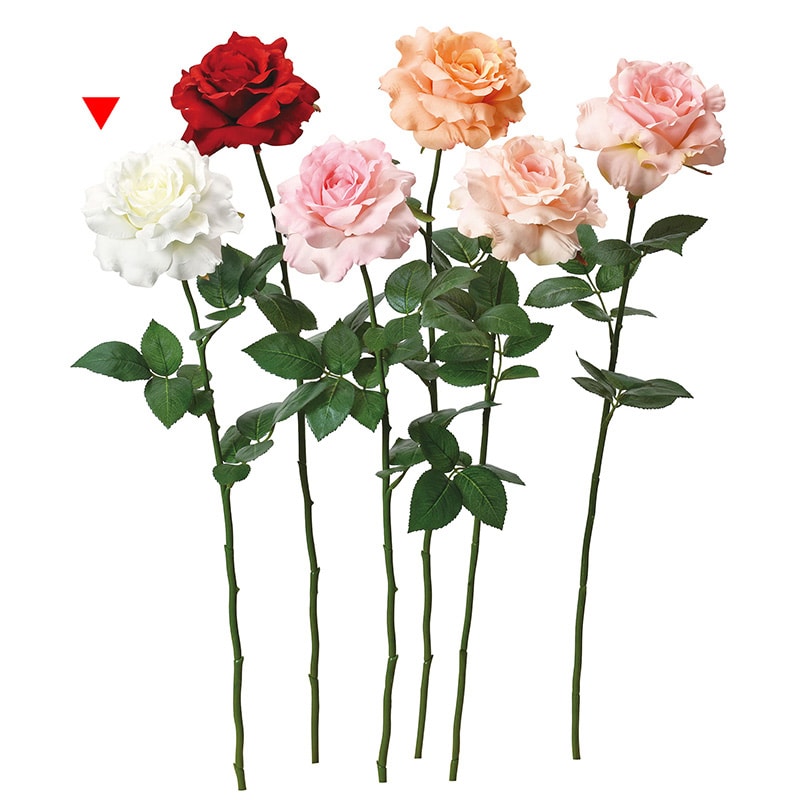 アスカ商会 造花 A-34057 ジョージアローズ #001 ホワイト 1本(ご注文単位1本)【直送品】