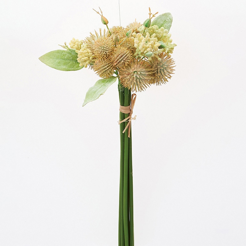 アスカ商会 造花・グリーン A-47906　アザミバンチ #030G　オレンジイエロ-グリ-ン 1束（ご注文単位1束）【直送品】