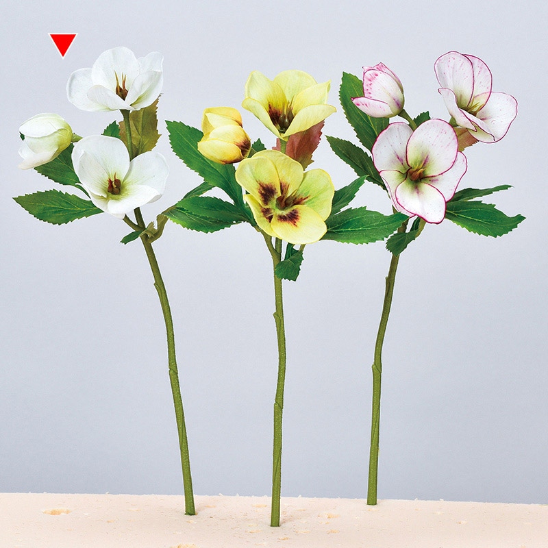 アスカ商会 造花 A-34137クリスマスローズ #001　ホワイト 1本（ご注文単位1本）【直送品】