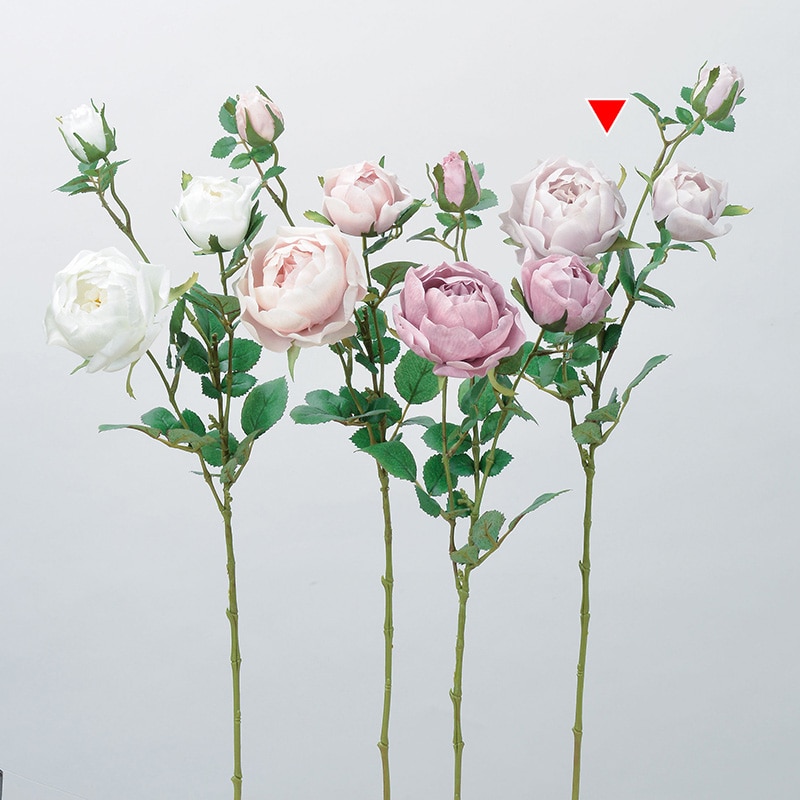 アスカ商会 造花 A-34139 ローズ×2 つぼみ×1 #055B ライトモ-ブ 1本(ご注文単位1本)【直送品】