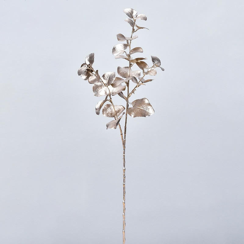 アスカ商会 造花・グリーン A-43693 メタリックユーカリ #027 シャンペン 1本(ご注文単位1本)【直送品】