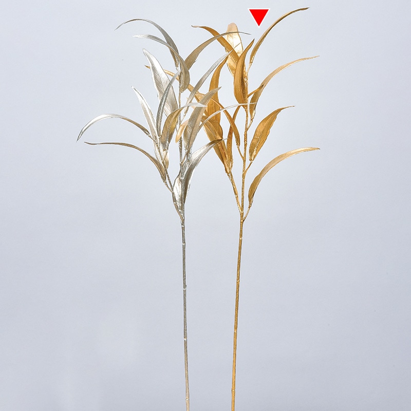 アスカ商会 造花・グリーン A-43694 メタリックユーカリ #040 ゴ-ルド 1本(ご注文単位1本)【直送品】
