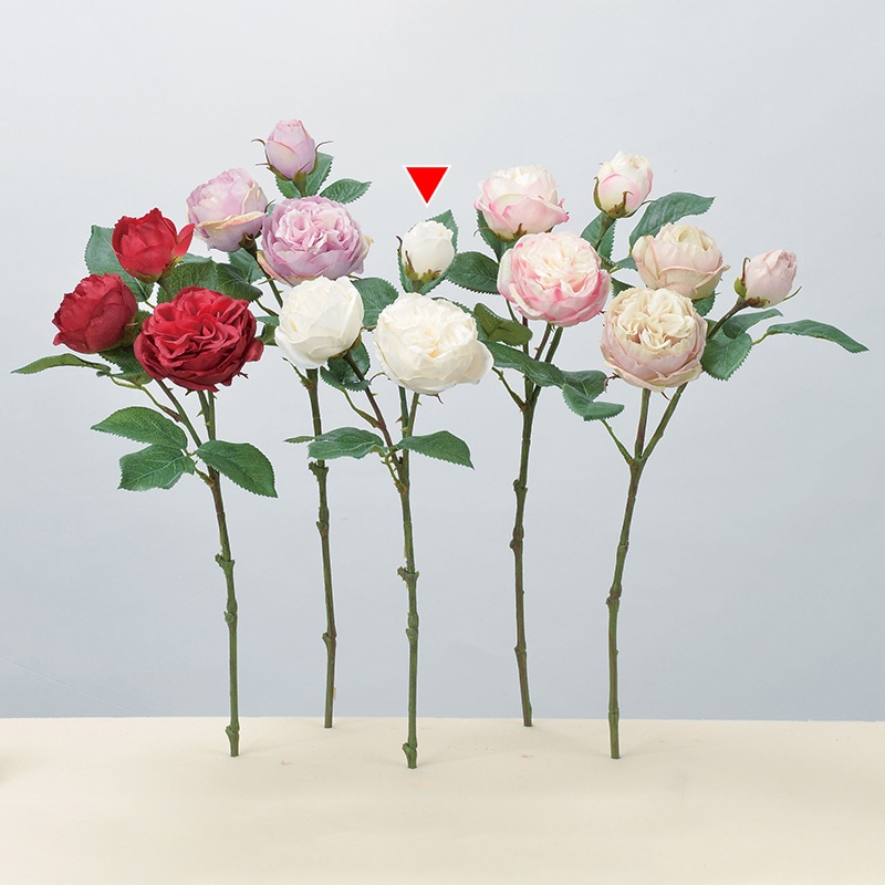 アスカ商会 造花 A-34140 ローズ×2 つぼみ×1 #011 クリ-ムホワイト 1本(ご注文単位1本)【直送品】