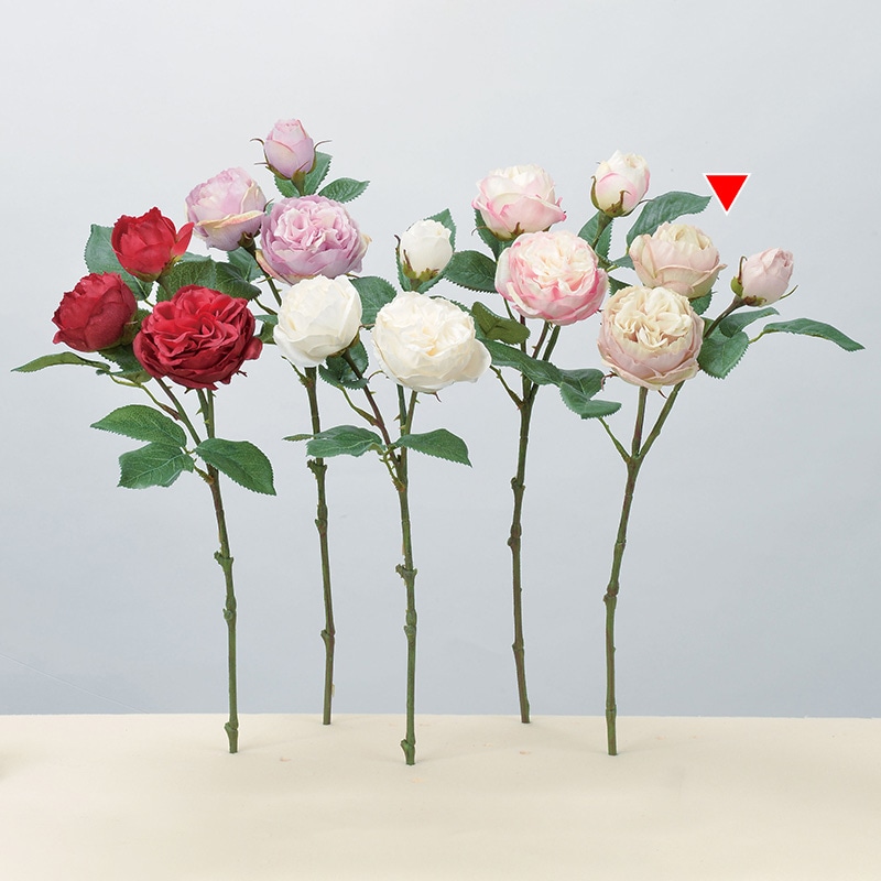 アスカ商会 造花 A-34140 ローズ×2 つぼみ×1 #055A アンテイ-クモ-ブ 1本(ご注文単位1本)【直送品】