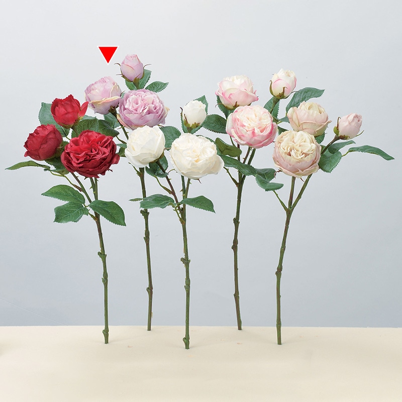 アスカ商会 造花 A-34140 ローズ×2 つぼみ×1 #006 ラベンダ- 1本(ご注文単位1本)【直送品】