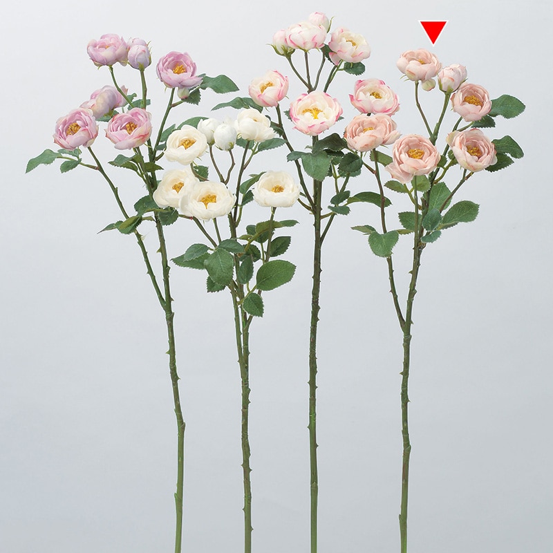 アスカ商会 造花 A-34142 ローズ×5 つぼみ×2 #055B ライトモ-ブ 1本(ご注文単位1本)【直送品】