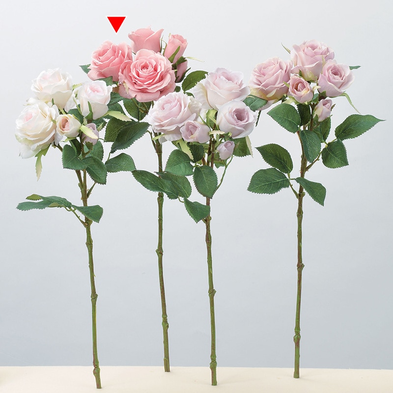 アスカ商会 造花 A-34143 ローズ×3 つぼみ×2 #013A コ-ラル 1本(ご注文単位1本)【直送品】